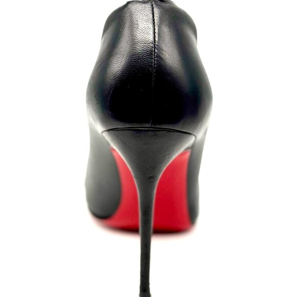 Christian Louboutin Black Leather Peep‑Toe Booties – Size 7 - Picture 3 of 3